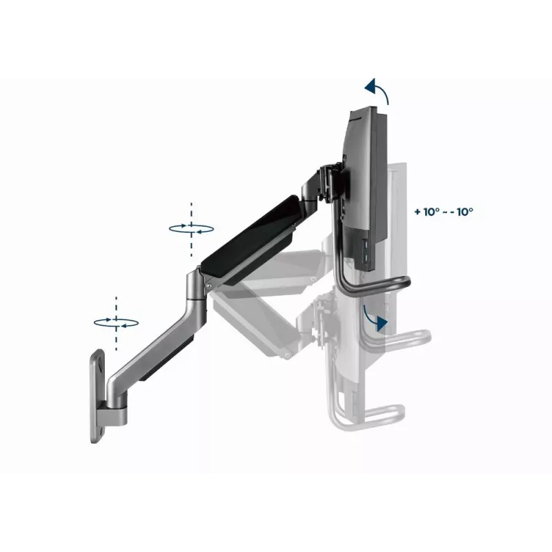 Gembird reguleeritav seinal 2-ekraani paigaldusharu 17 inch-32 inch kuni 8 kg MA-WA2-02