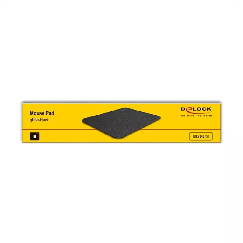 Hiirematt DeLOCK glitter-must 300x245mm Kummist Libisemiskindel