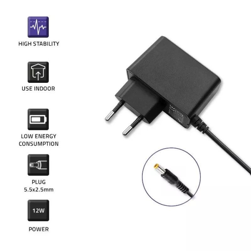 Toiteadapter Qoltec 52401 12W Siseruumides Must POS-printerile