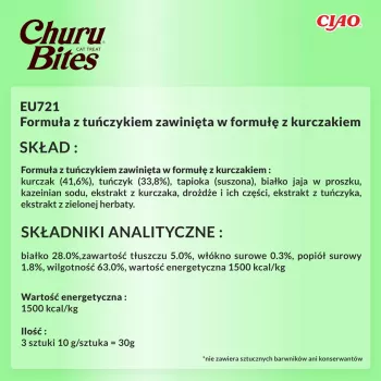 INABA Churu Bites tuunikalaga kanaga - kassimaius - 3x10 g
