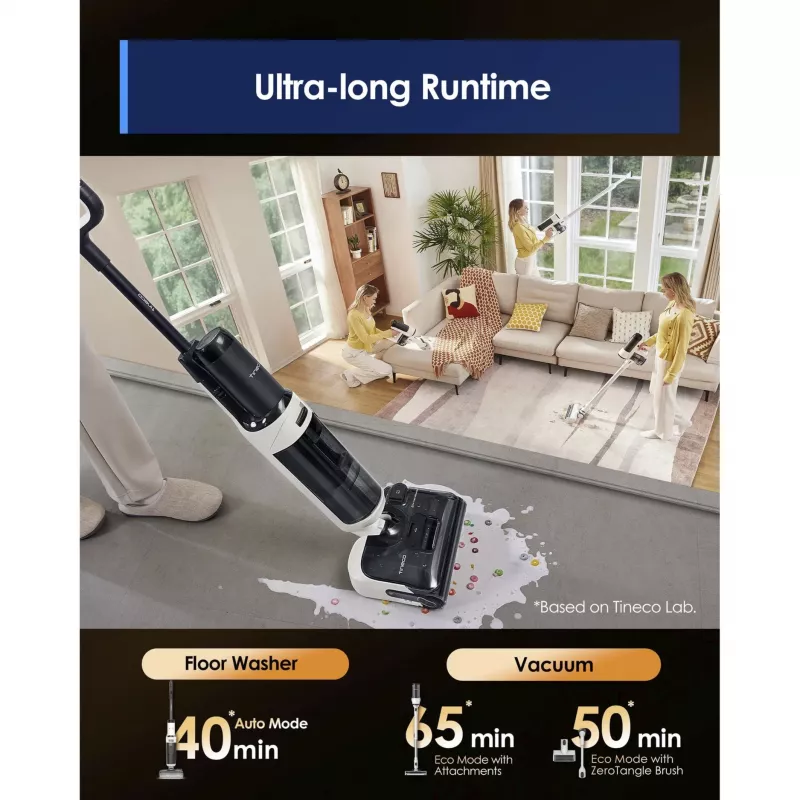 Põrandapuhasti Tineco Floor One Switch S6 Stretch Plus Valge — juhtmevaba märg-kuiv kõvapõrandapuhasti