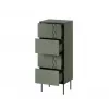 Kummut cama meble Cama 4S TRESSE 50x40x125 cm, matt roheline, 4 sahtlit, puitlaastplaat