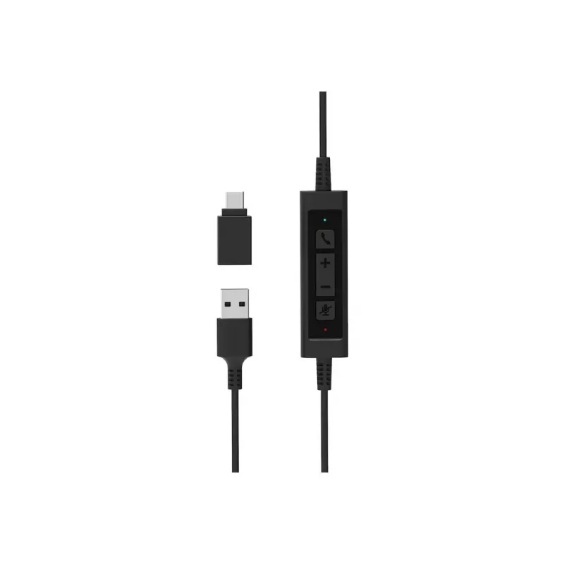 PORT CONNECT | Stereo USB Headphone PRO ON'R 300 | Juhtmega | Kõrvapealsed | Mürasummutus | Must