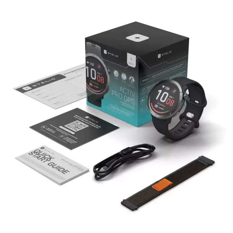 Stelio käekell STSWA102BT Activ Pro GPS 46 mm must titaankorpus