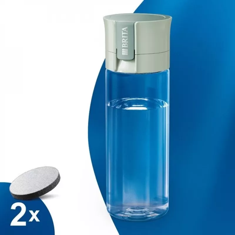 Filtreeriv pudel BRITA Vital Pastellroheline 600 ml koos 5 MicroDisc filtrikettaga (BRITA 1059295)