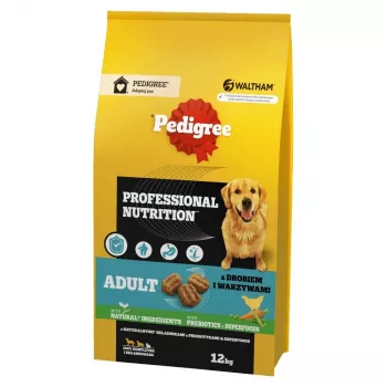 Kuiv koeratoit Pedigree Professional Nutrition Adult — linnuliha ja köögiviljad, 12 kg, valk 20%, rasv 9%