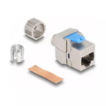 DeLOCK Keystone-moodul RJ45 pesa LSA-le Cat.8.1 tööriistavaba lame metallist