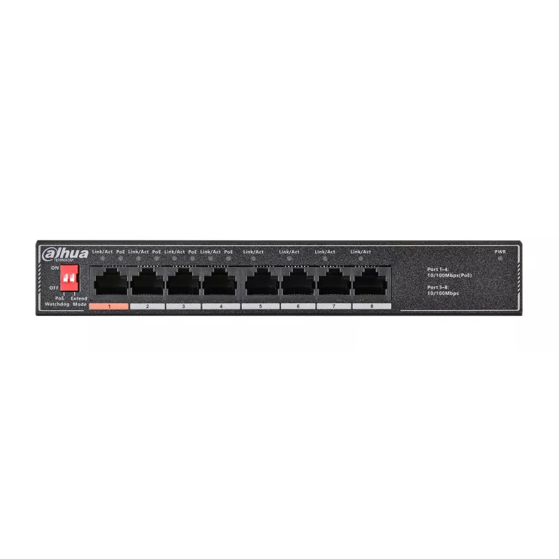 Dahua Technology PoE SF1008LP haldamata L2 kiire Ethernet (10/100) toitega üle Etherneti (PoE) must