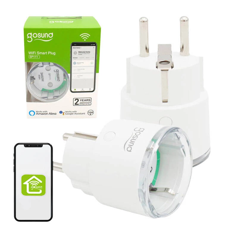 Nutipistik WiFi Gosund SP111 3680W 16A, Tuya 2-pack