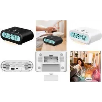 LogiLink SC0121W Raadiokell FM USB puutetundlike nuppudega, äratusfunktsiooniga, valge