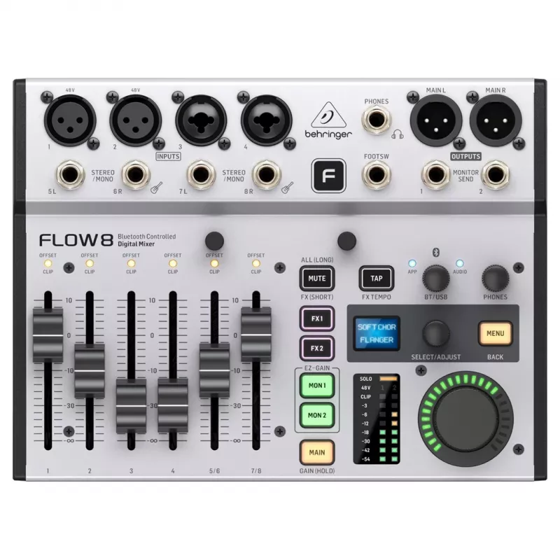 Digitaalmikser Behringer FLOW 8 — 8-kanaliline USB heliliidese mikser