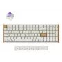 Mehaaniline klaviatuur Keychron K4 HE 96% QWERTY — USB, RF-juhtmevaba ja Bluetooth, 100 klahvi, RGB, valge/puit