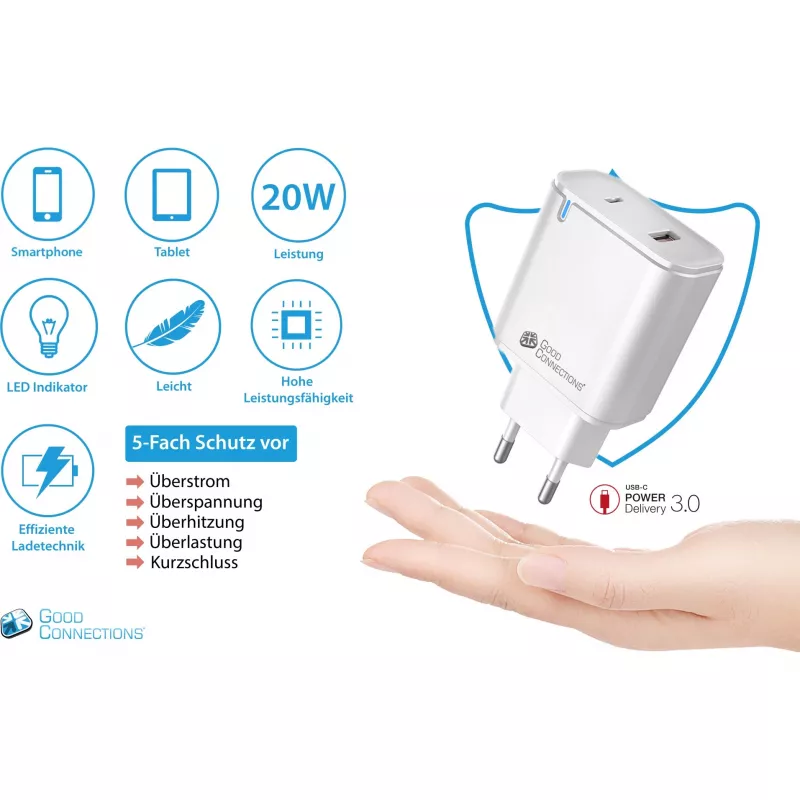 Alcasa PCA-W003W laadija mobiilseadmetele valge (PCA-W003W)