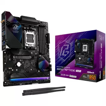 Emaplaat ASRock Phantom Gaming B850 Riptide WiFi — AMD B850, Socket AM5, ATX, DDR5, 4x M.2, Wi‑Fi 7, 2.5Gb LAN