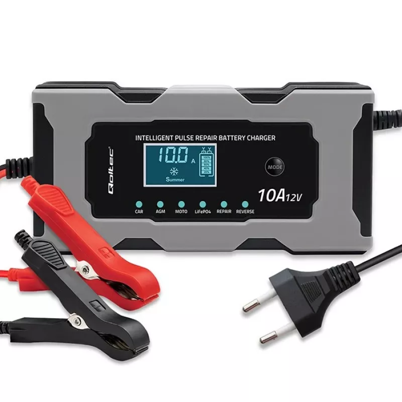 Laadija QOLTEC 52493 12V 10A AGM-akude parandusfunktsiooniga