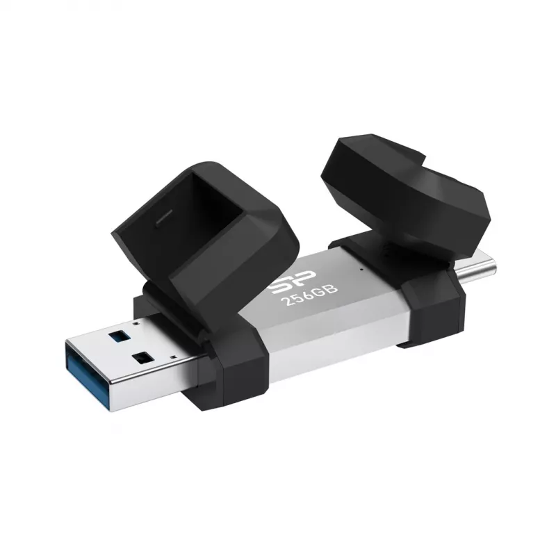 USB-mälupulk Silicon Power 256 GB USB Type-A / USB USB-C, USB 3.2 Gen 1, alumiinium‑kummist kork