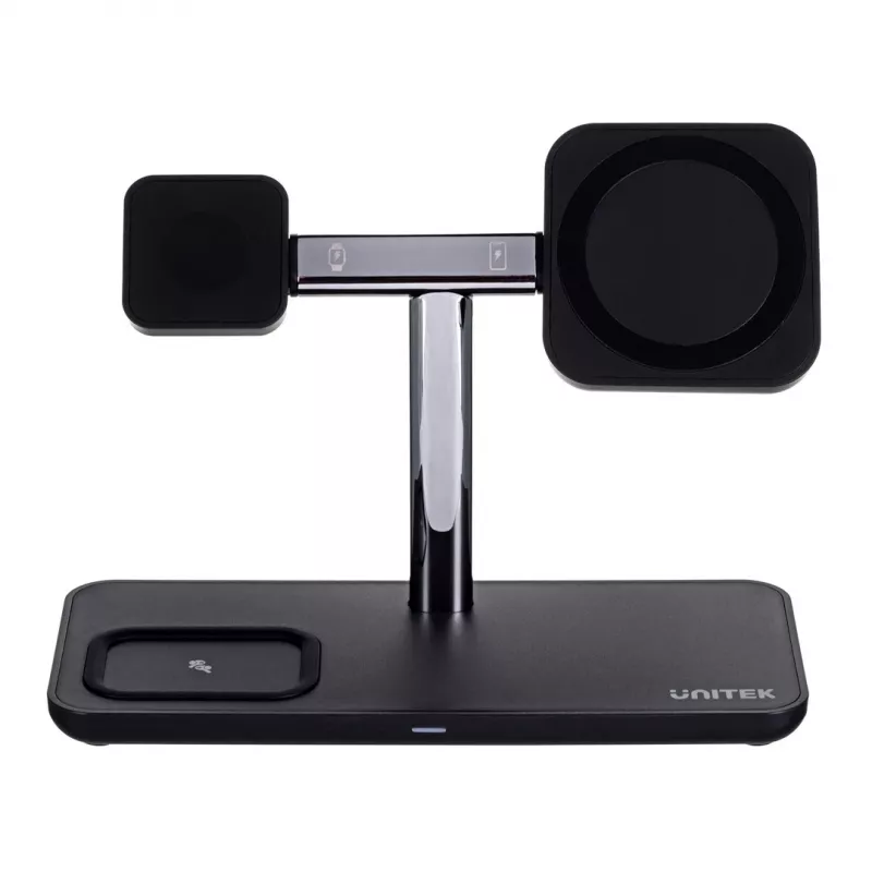 Vabaltseisev laadimisjaam UNITEK P1212A 15W juhtmevaba ABS must hõbedane