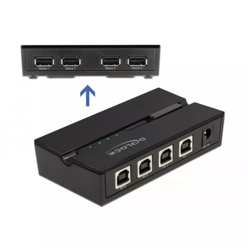 DeLOCK 11494 arvutiandmete lüliti must USB Type-A Type-B 0,48 Gbit/s