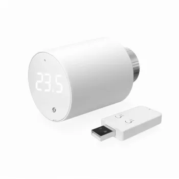 Termostaatilise radiaatoriklapi komplekt Shelly Heating Control BLU TRV + BLU Gateway Gen. 3 — M30×1,5, Wi‑Fi, AA patareid, kõrgus 78 mm