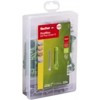 fischer ProfiBox - SX Plus Green S seinaplugi ja kruvike komplekt O 4,5/5/6/8 mm x 30/40/55 (567898)