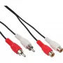 InLine helikaabel 2x RCA isane / emane 20m, 2 x RCA, Isane, 2 x RCA, Emane, 20 m, Must