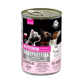 Märg koeratoit PetRepublic PET REPUBLIC Monoprotein Pork 400 g — ühe valguallikaga sealiha retsept