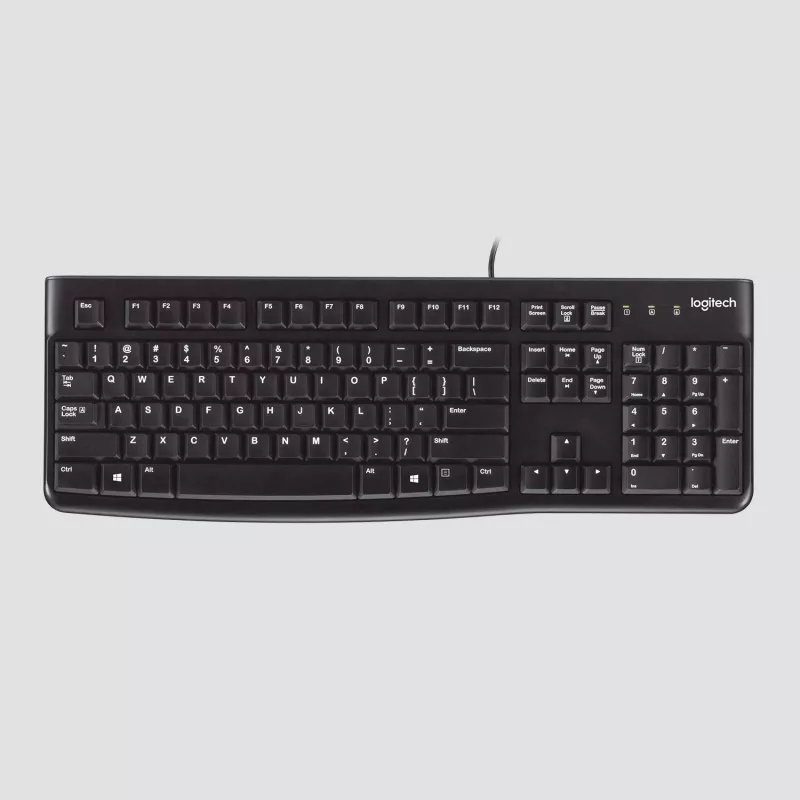 Logitech Desktop MK120 Combo, Must, Juhtmega, Šveitsi, 920-002504