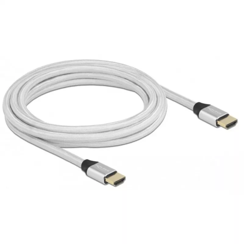 HDMI-kaabel DeLOCK Ultra High Speed 48 Gbps 8K 60 Hz Hõbedane 3m