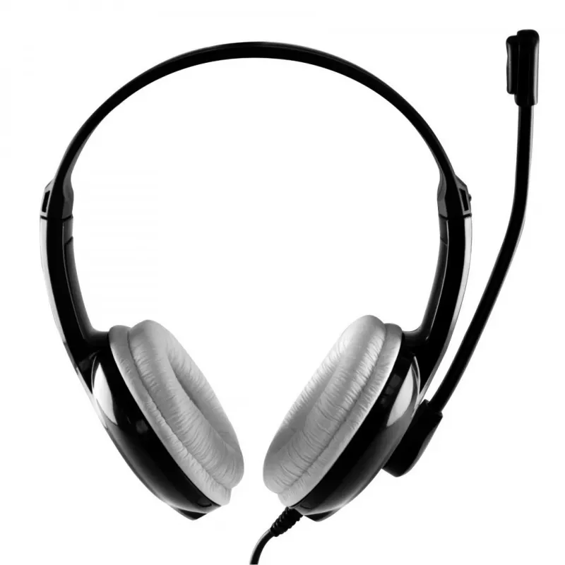 Kõrvaklapid MEDIA-TECH MT3573 juhtmega binauraalsed kokkupandavad poom-mikrofoniga, 1,9 m kaabel, USB, must