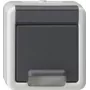 gira SCHUKO pistikupesa pealispindne paigaldus kaanega ja SafetyPlus, mudel 441430, hall