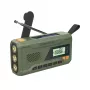 Kaasaskantav FM-raadio MANTA RDI401G päikesepaneeli, dünamovända, 4000–4500 mAh aku, 5 V USB väljundi, 3 W ja taskulambiga