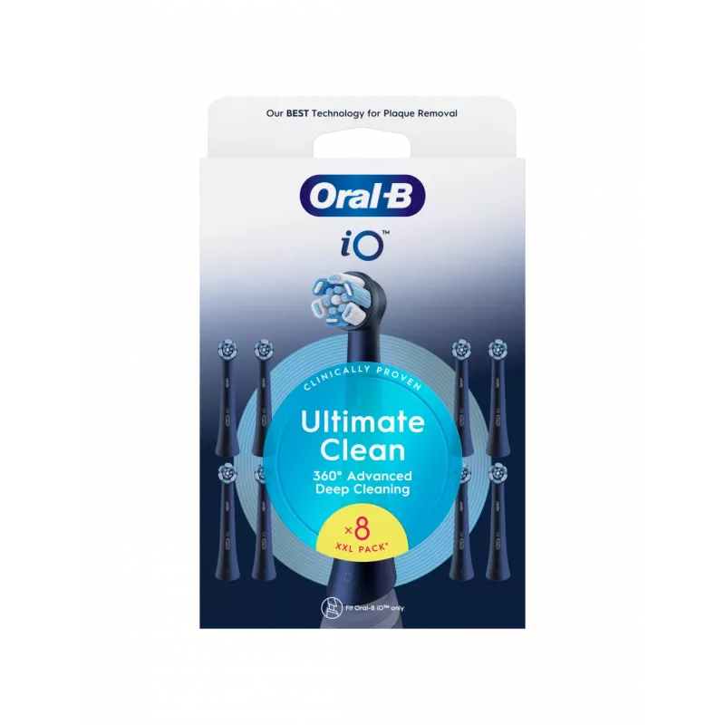 Oral-B iO Ultimate Clean asendus hambaharjapead, must, 8 tk
