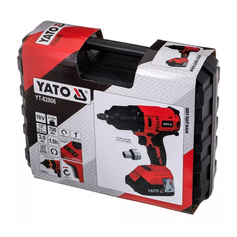YATO HARJAVABA LÖÖKVÕTMED 18V LI-ION 1/2 1x3,0Ah 700Nm