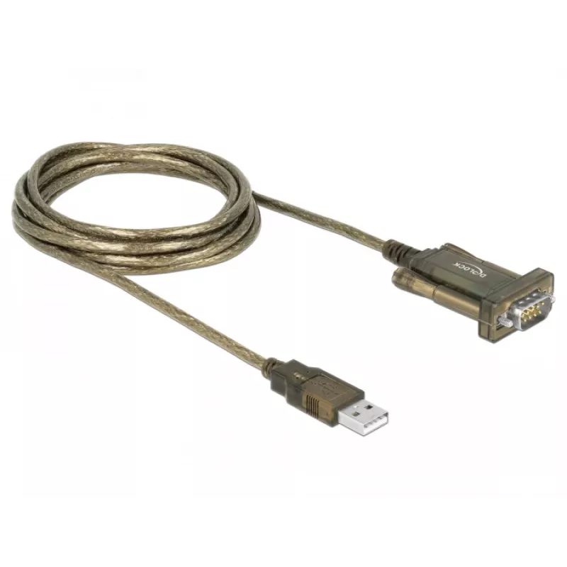 Jadakaabel DeLOCK 64073 USB Type-A DB-9 Läbipaistev 2m