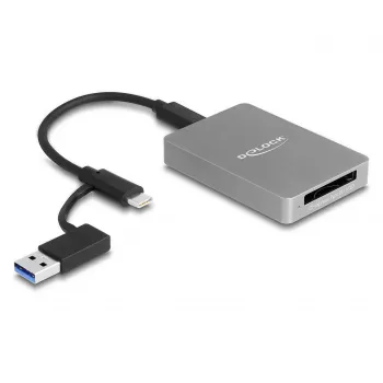 DeLOCK USB USB-C kaardilugeja CFexpress XQD Alumiinium Hall 10000 Mbit/s