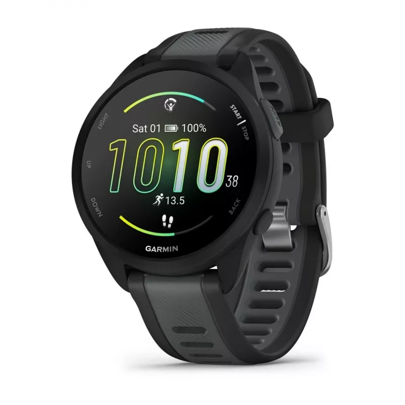 Garmin Forerunner 165 Music - Must - Spordikell rihmaga - Silikoon - Kiltkivihall - Randme suurus: 126-203 mm - Ekraan 3 cm (1,2) (010-02863-30)