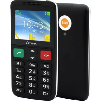 OLYMPIA Comfort Mobile Phone LUX Big-Button 2,4 Colour Display SOS Button Dual-SIM Kaamera B Must (2229)