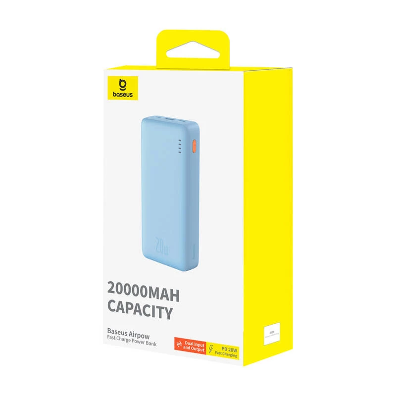 Baseus Airpow liitiumpolümeer (LiPo) 20000 mAh sinine