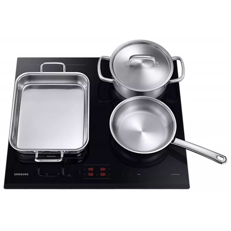 Sisseehitatud pliit Samsung NZ64B5045GK/U2, induktsioon, 4 keedutsooni, Flex Zone, SmartThings Cooking, automaatne ühenduvus, 60 cm, must