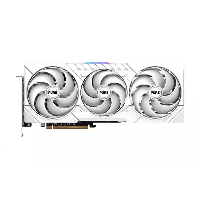 Graafikakaart Sapphire Radeon RX 9070 XT — 16 GB GDDR6, PCIe 5.0, 256-bit, 320 mm, 3 pesaga, valge