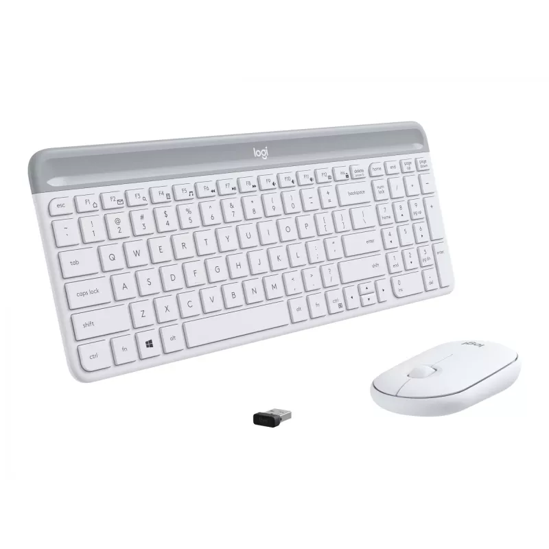 Logitech Slim Wireless Combo MK470 - klaviatuuri-hiire komplekt - juhtmevaba - 2,4 GHz - hispaania keel - valkjas (920-009199)