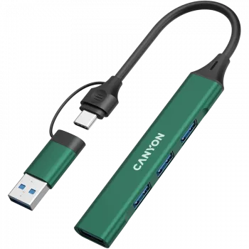 CANYON jaotur DS-02 4in1 USB-A/C Roheline