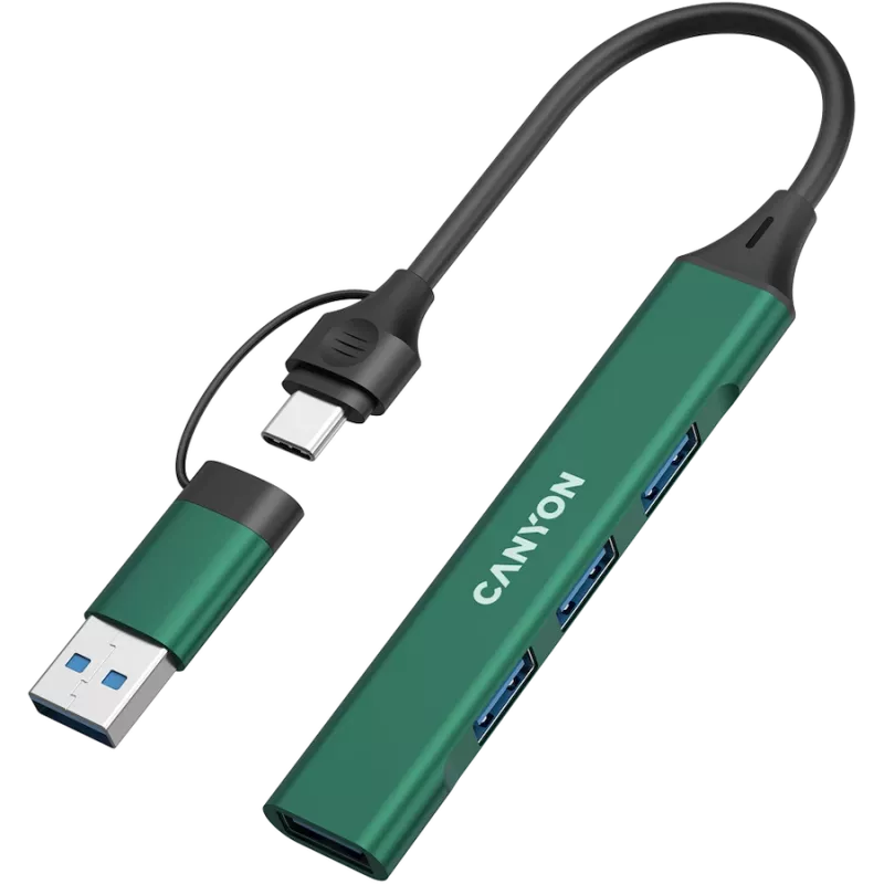 CANYON jaotur DS-02 4in1 USB-A/C Roheline