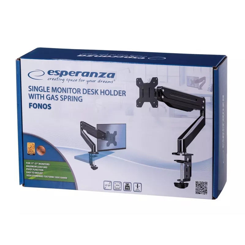 Esperanza ERW019 monitori kinnitus/alus 68,6 cm (27) laud Must