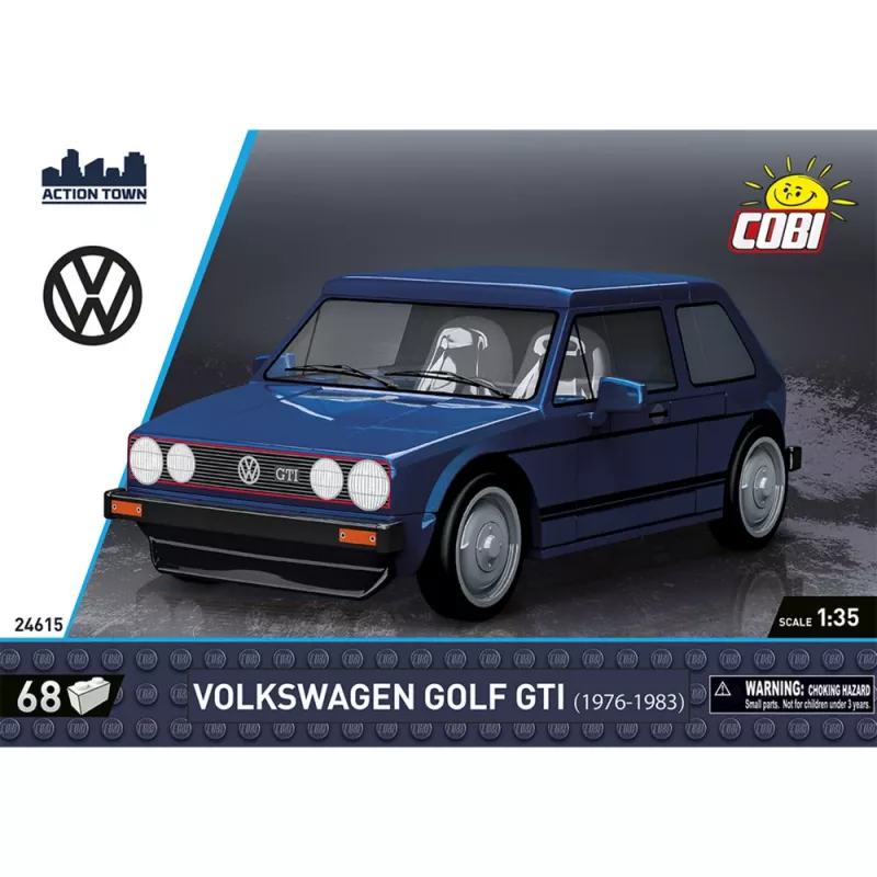 Cobi Volkswagen Golf GTI (1976–1983) ehituskomplekt, sinine, 1:35, 68 detaili