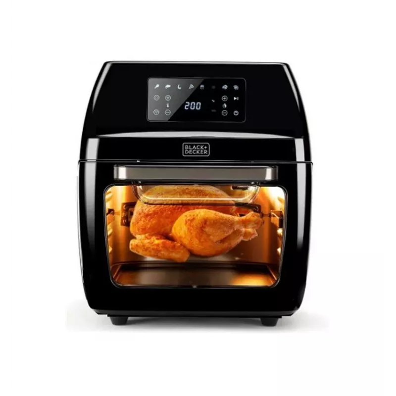 Kuumaõhufritüür Black & Decker BXAFO1200E — 12 L, 1700 W, puutetundlik juhtimine, 40–200°C, röstimisvarras, küpsetamine ja praadimine