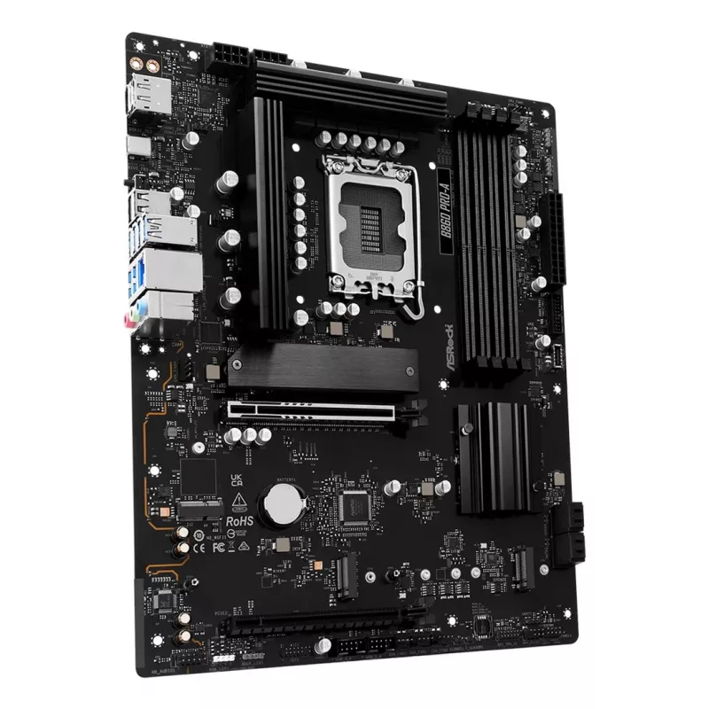 Emaplaat ASRock B860 Pro-A — Intel B860 ATX, LGA 1851, DDR5, 4x DIMM, 256GB, 2.5Gb LAN, 1x M.2, 4x SATA III