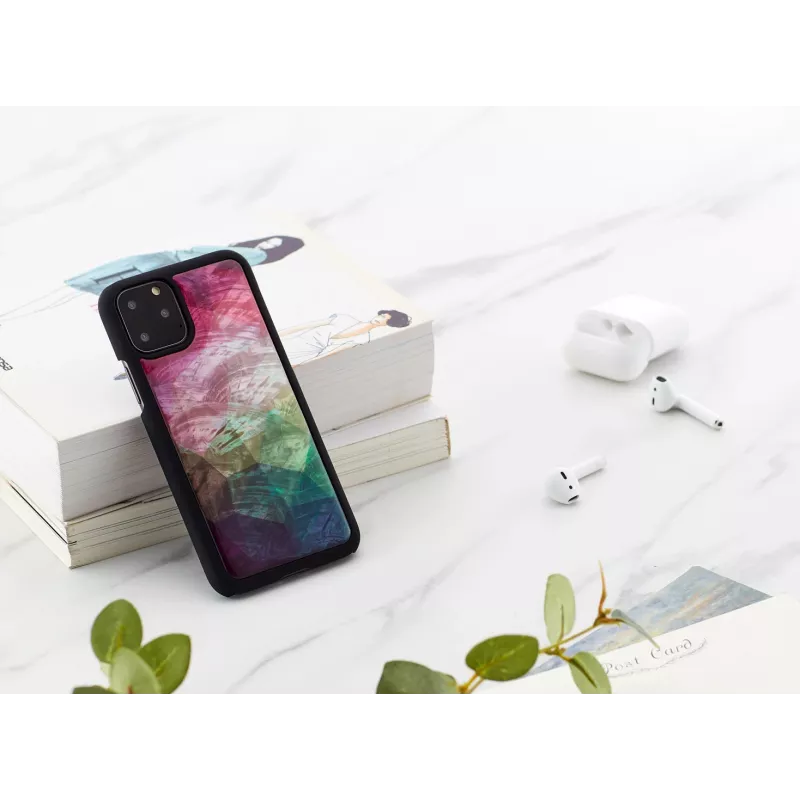 Kaitsev nutitelefoni ümbris iKins iPhone 11 Pro jaoks, vesilille disain, must