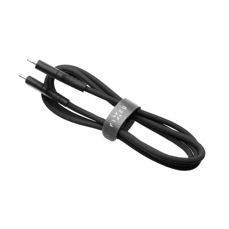FIXED vedela silikooni kaabel USB-C/USB-C, 0,5 m, 60 W, must | Fixed