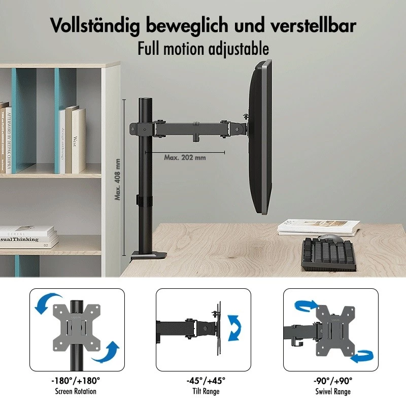 Monitorikinnitus 17-32, max 10 kg, teras